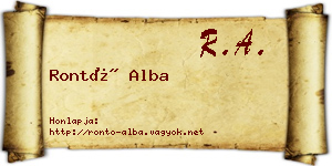 Rontó Alba névjegykártya